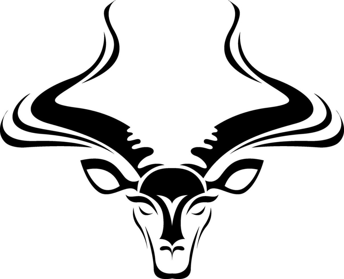 antilope cabeza tatuaje, tatuaje ilustración, vector en un blanco antecedentes.