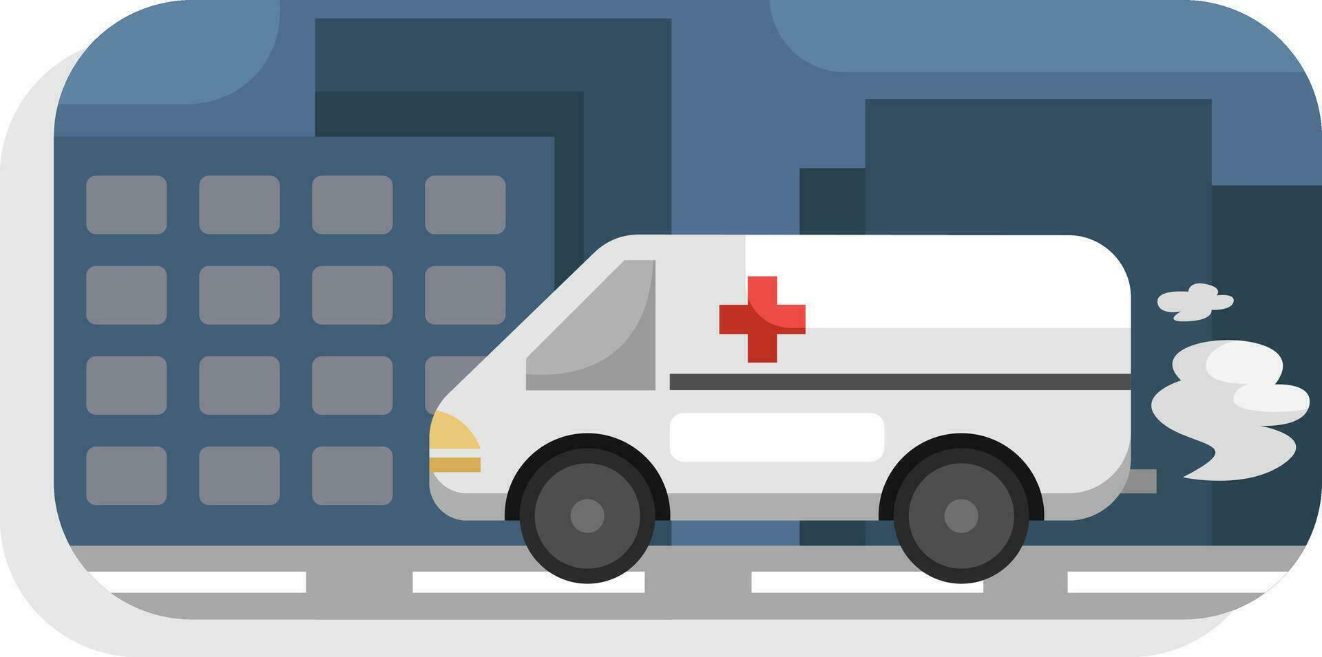 Ambulance car driving, illustration, vector on a white background.