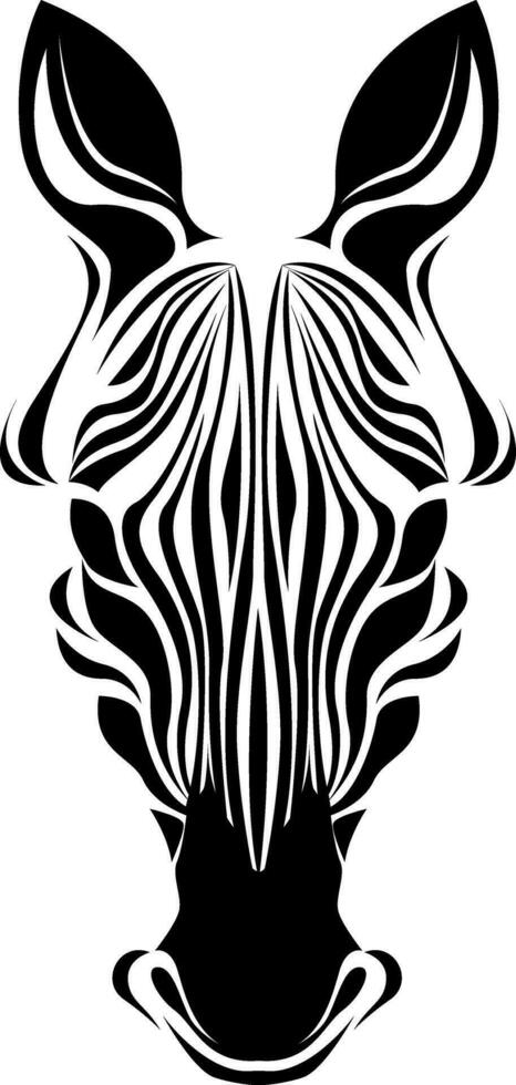 Zebra head tattoo, tattoo illustration, vector on a white background.