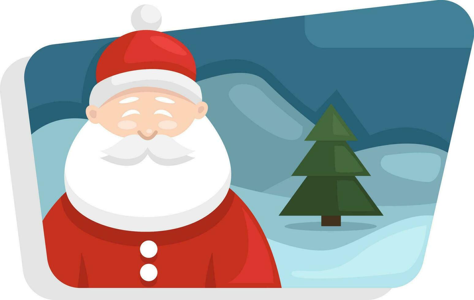 Santa Claus on snow, illustration, vector on a white background.