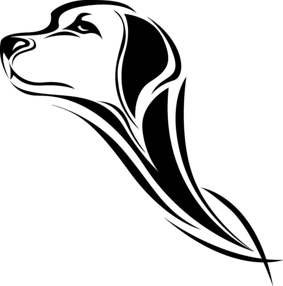 perro cabeza tatuaje, tatuaje ilustración, vector en un blanco antecedentes.