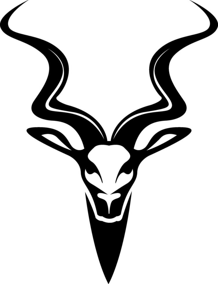 Antelope head tattoo, tattoo illustration, vector on a white background.