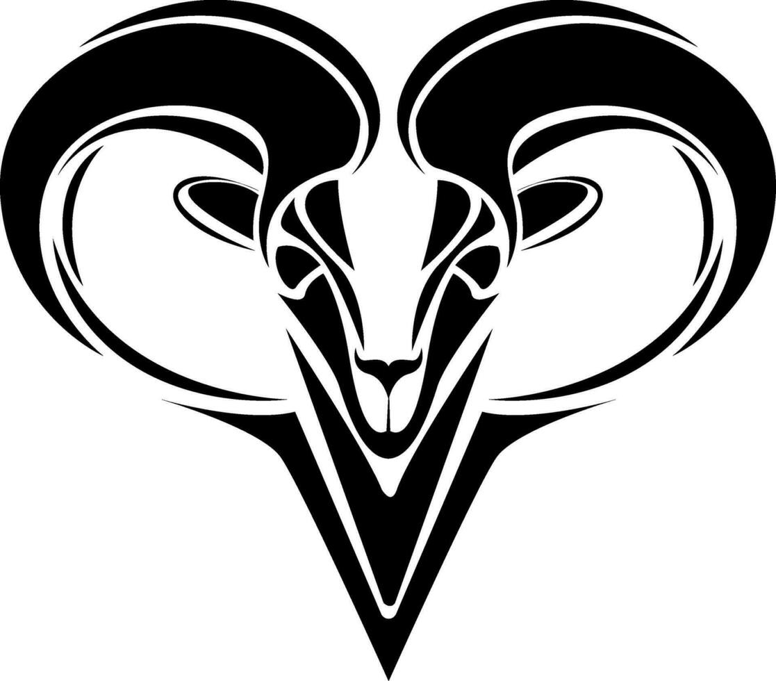 Ram head tattoo, tattoo illustration, vector on a white background ...