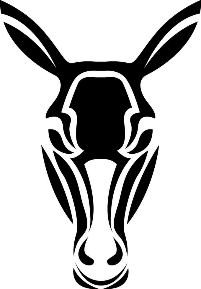 Donkey head tattoo, tattoo illustration, vector on a white background.