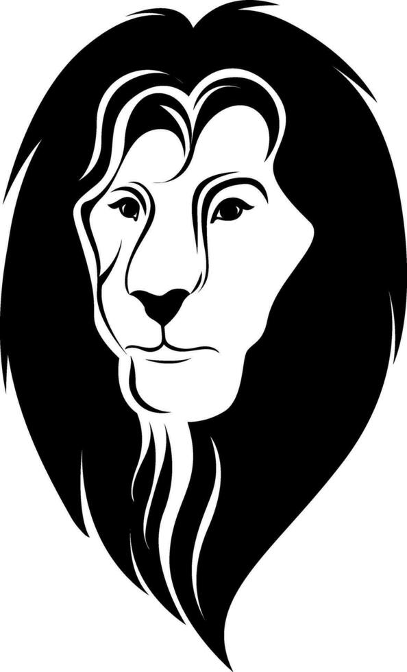 Lion face tattoo, tattoo illustration, vector on a white background.