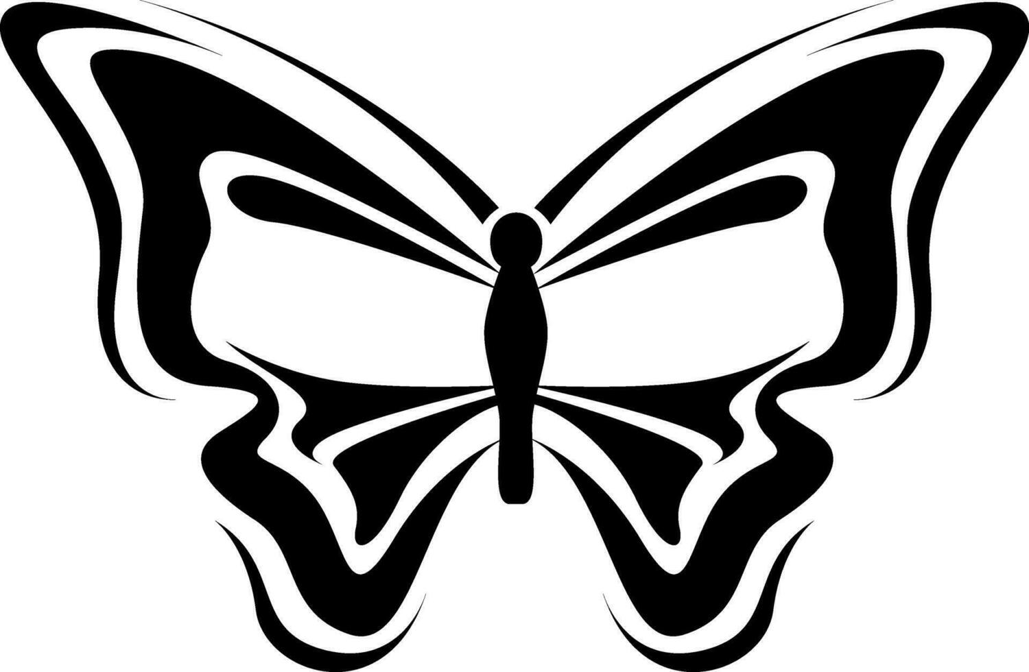 Little butterfly tattoo, tattoo illustration, vector on a white background.