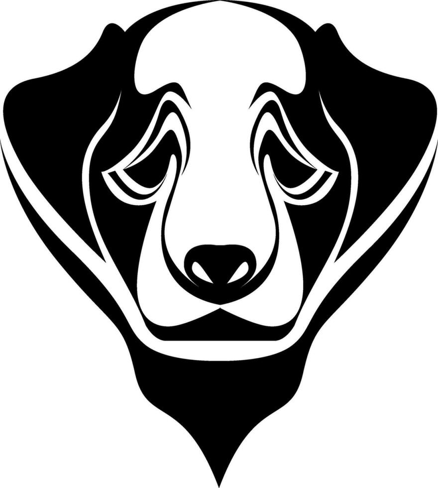 Dog portrait tattoo, tattoo illustration, vector on a white background.