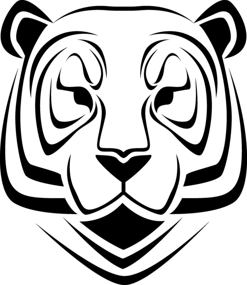 Tigre cara tatuaje, tatuaje ilustración, vector en un blanco antecedentes.