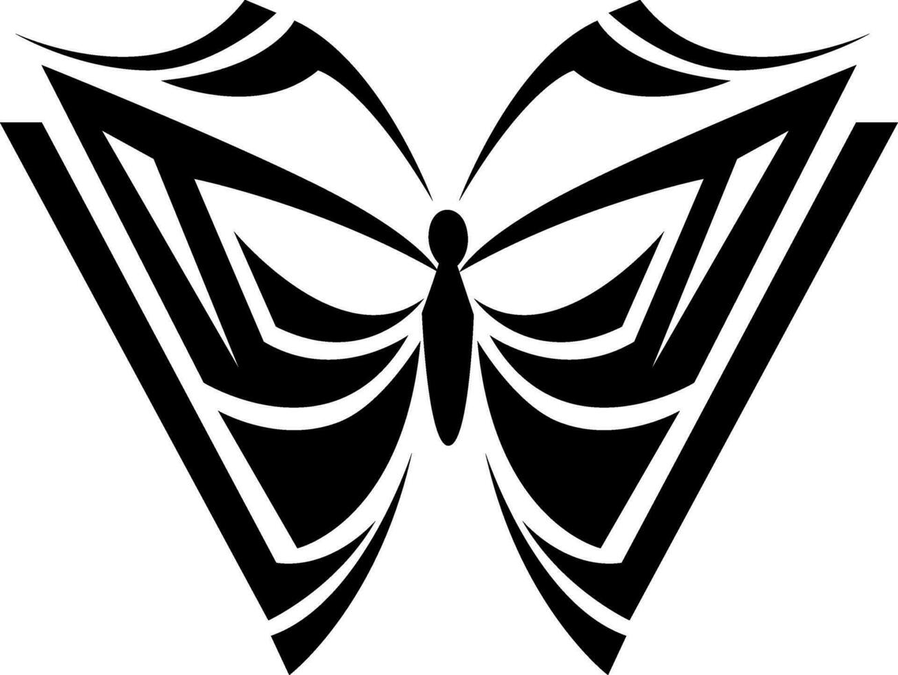 agudo mariposa tatuaje, tatuaje ilustración, vector en un blanco antecedentes.