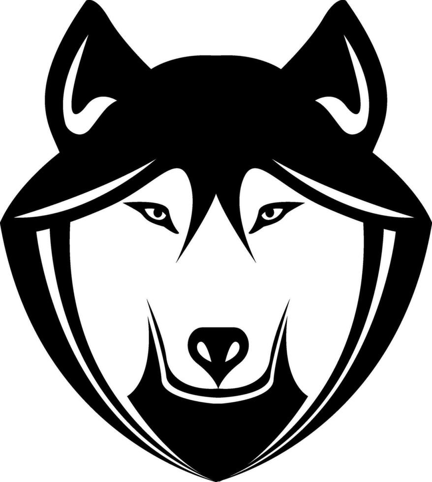 Wolf face tattoo, tattoo illustration, vector on a white background.