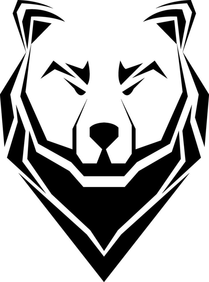 Bear head tattoo, tattoo illustration, vector on a white background.