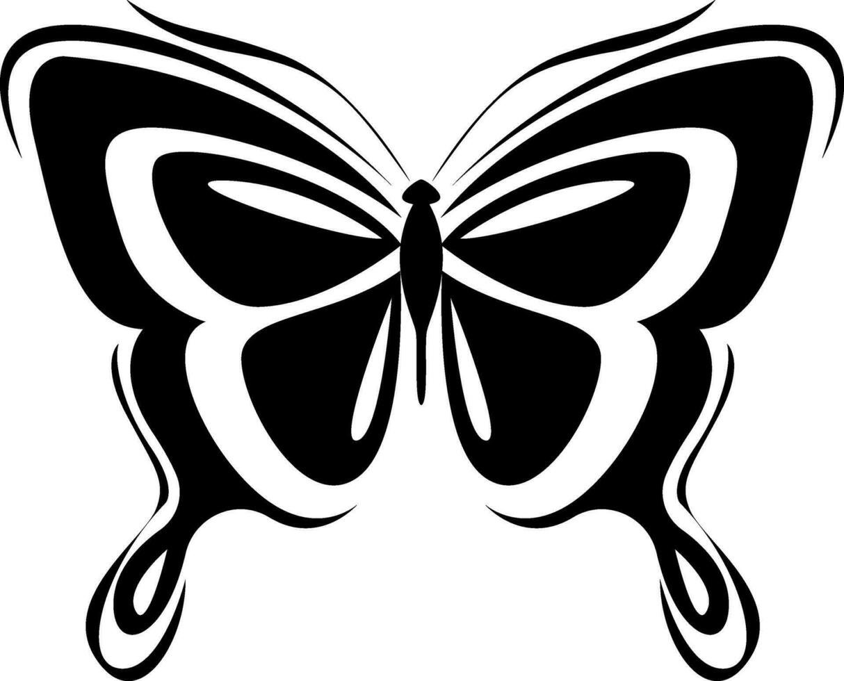 mariposa tatuaje, tatuaje ilustración, vector en un blanco antecedentes.
