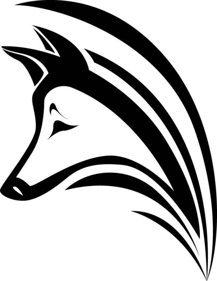 Coyote head tattoo, tattoo illustration, vector on a white background.