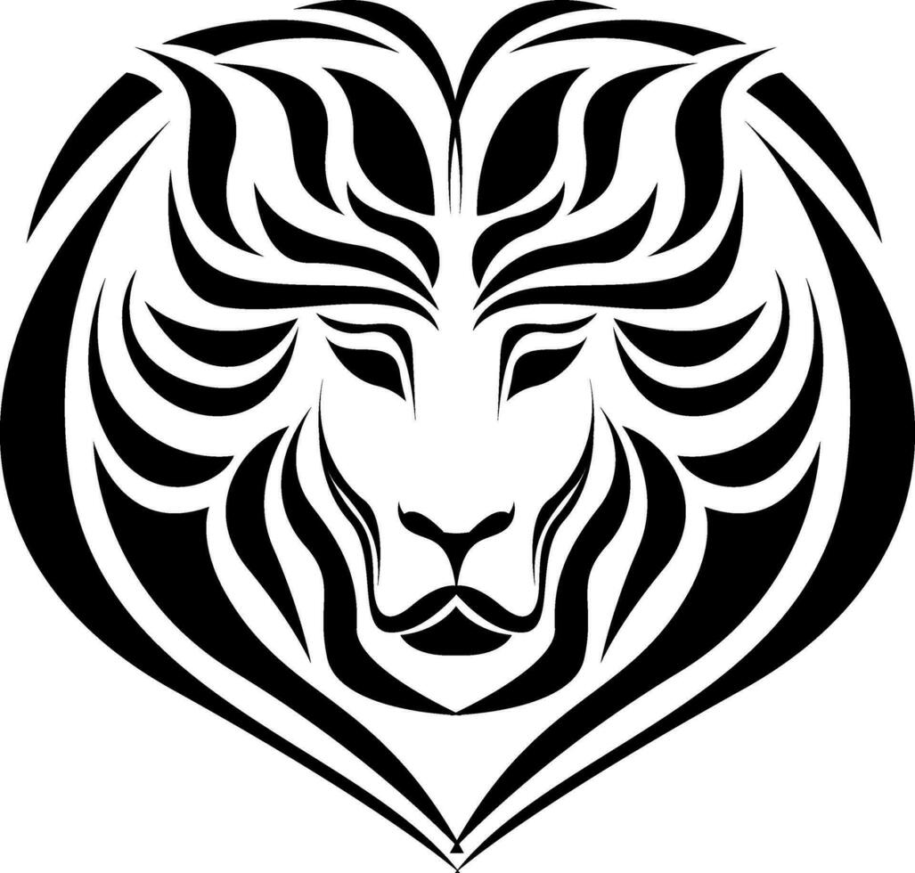 Lion head tattoo, tattoo illustration, vector on a white background.