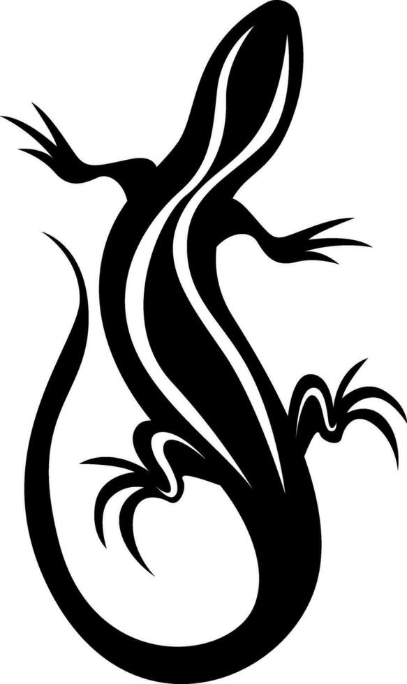 Lizard tattoo, tattoo illustration, vector on a white background.