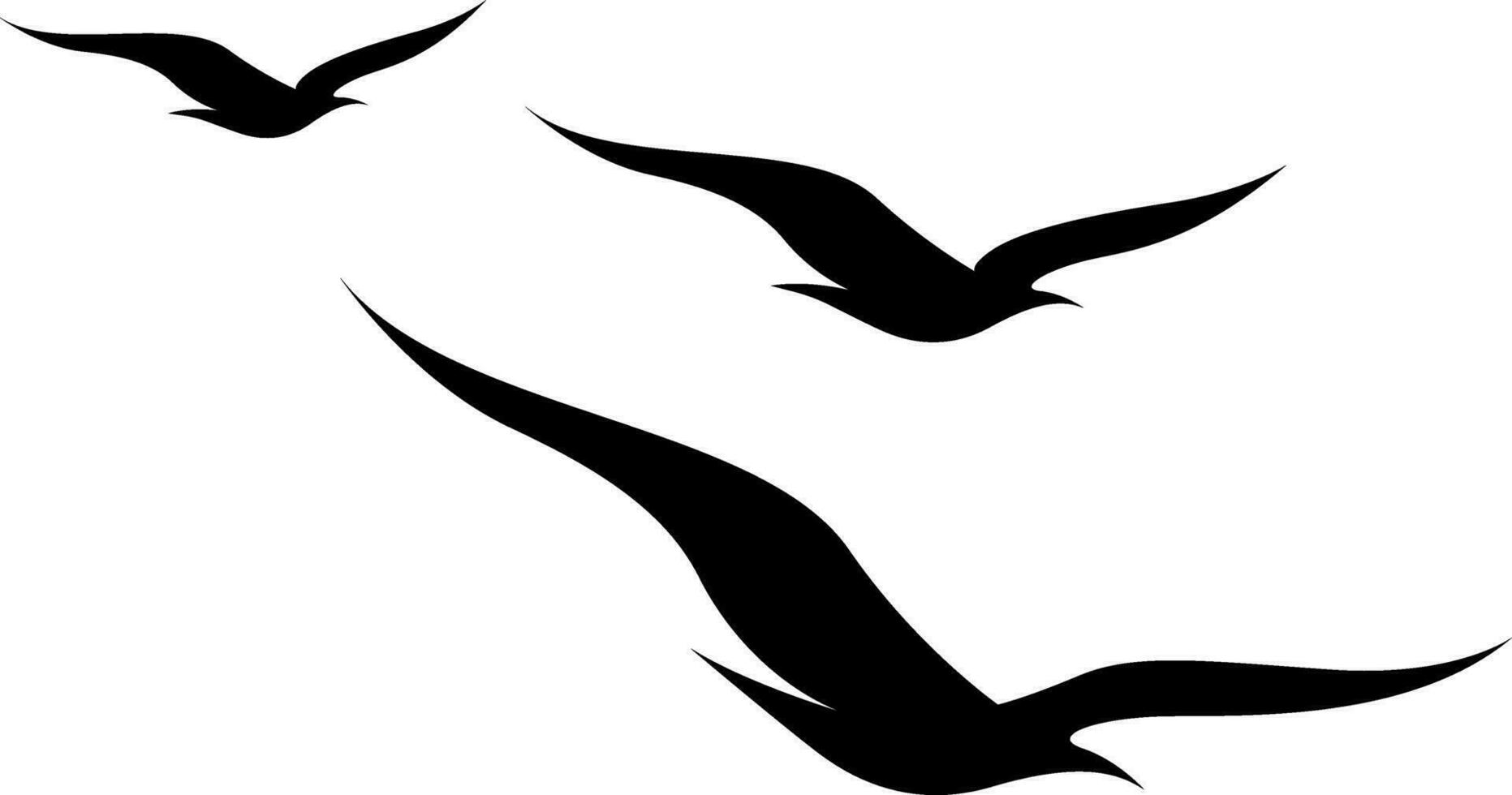 aves volador tatuaje, tatuaje ilustración, vector en un blanco antecedentes.