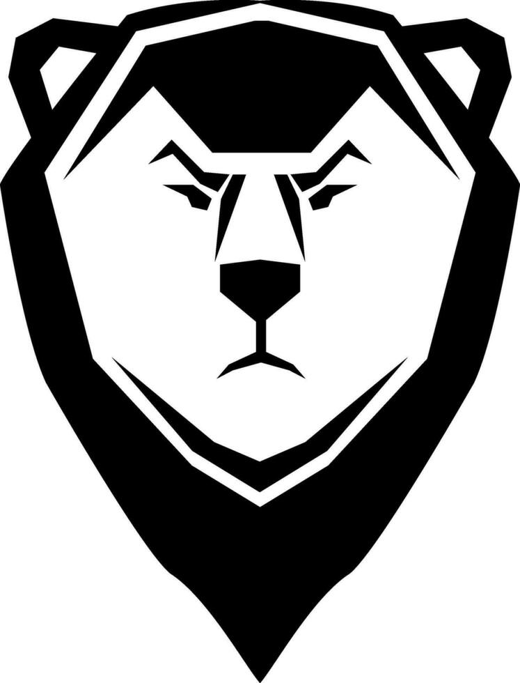 Black bear head tattoo, tattoo illustration, vector on a white background.