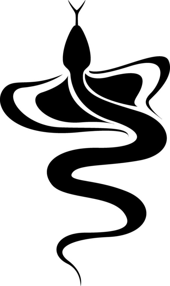 negro serpiente tatuaje, tatuaje ilustración, vector en un blanco antecedentes.