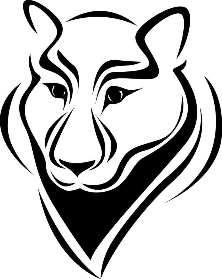 Black panther head tattoo, tattoo illustration, vector on a white background.