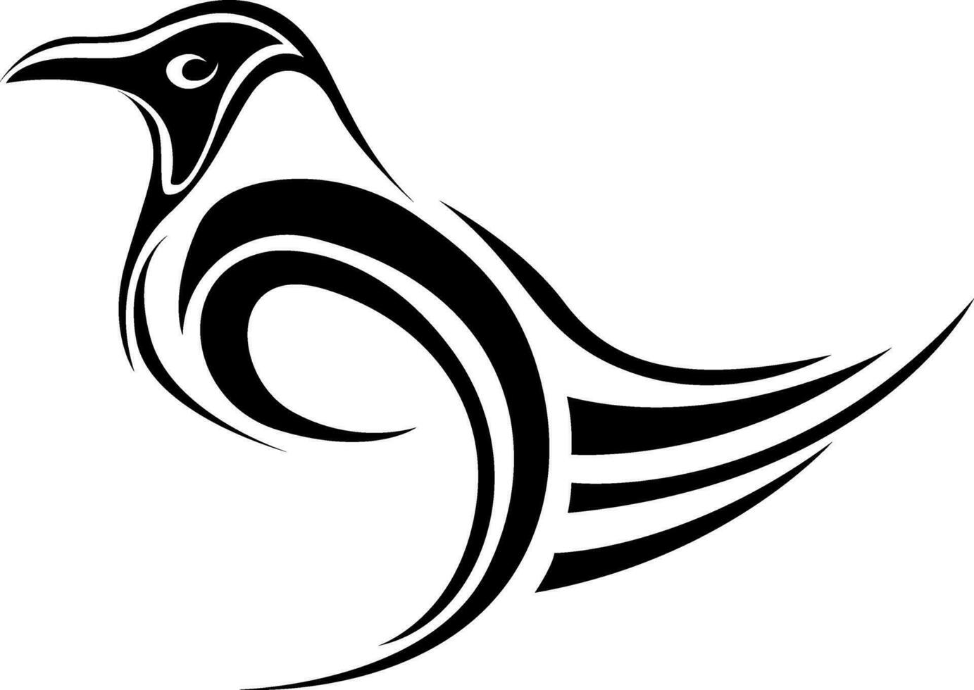 Crow bird tattoo, tattoo illustration, vector on a white background.