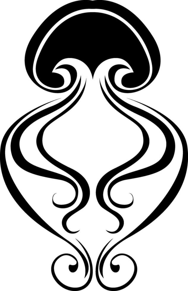 Jellyfish tattoo, tattoo illustration, vector on a white background.