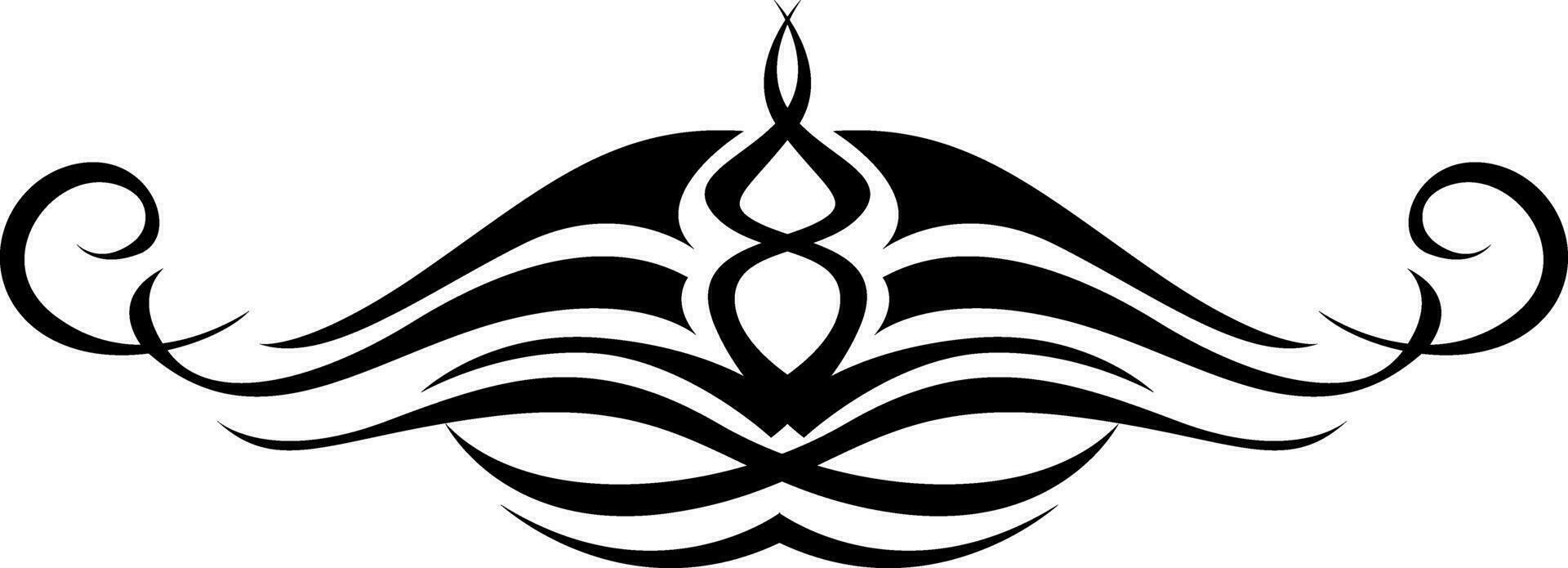 Black line pattern tattoo, tattoo illustration, vector on a white background.