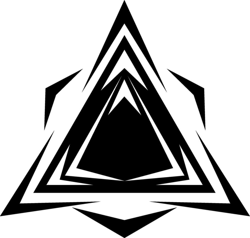 Abstract triangle tattoo, tattoo illustration, vector on a white background.