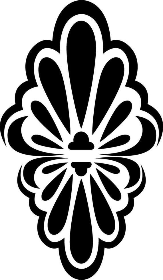Abstract flower shape tattoo, tattoo illustration, vector on a white background.