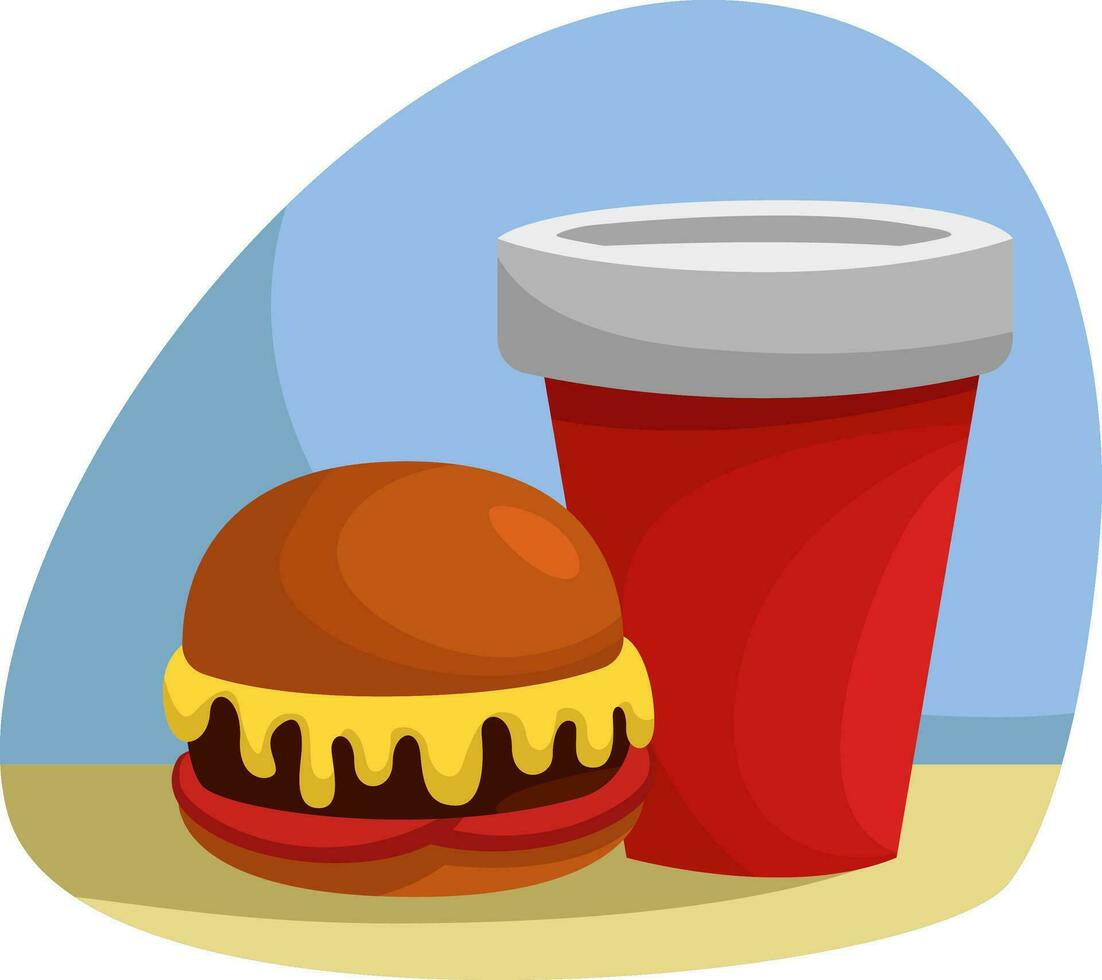 Fast food, illustration, vector on a white background.