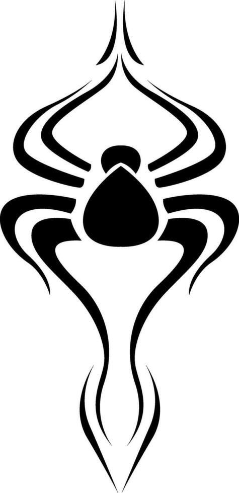 negro araña tatuaje, tatuaje ilustración, vector en un blanco antecedentes.