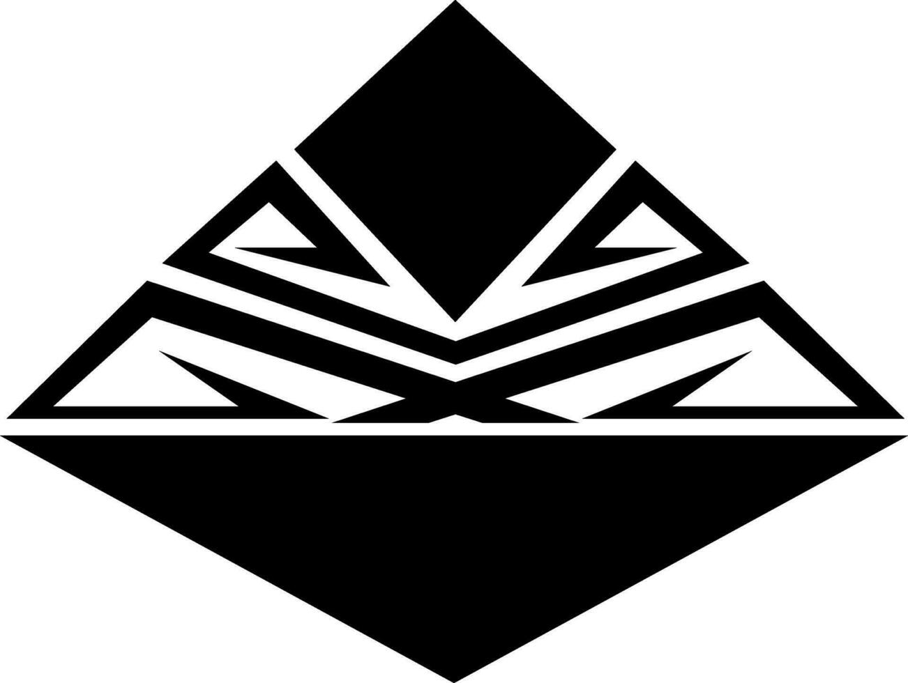 Black pyramid tattoo, tattoo illustration, vector on a white background.