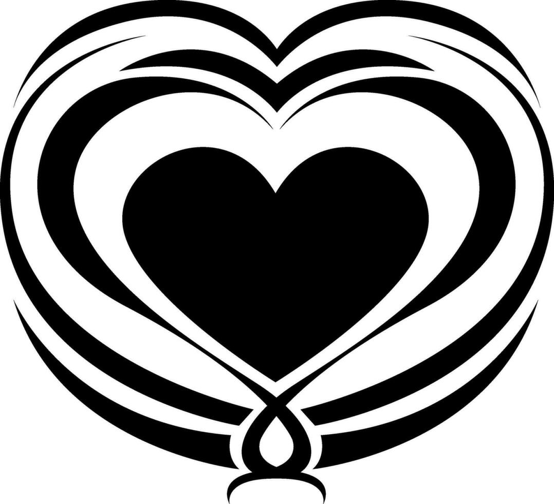 Little heart tattoo, tattoo illustration, vector on a white background.