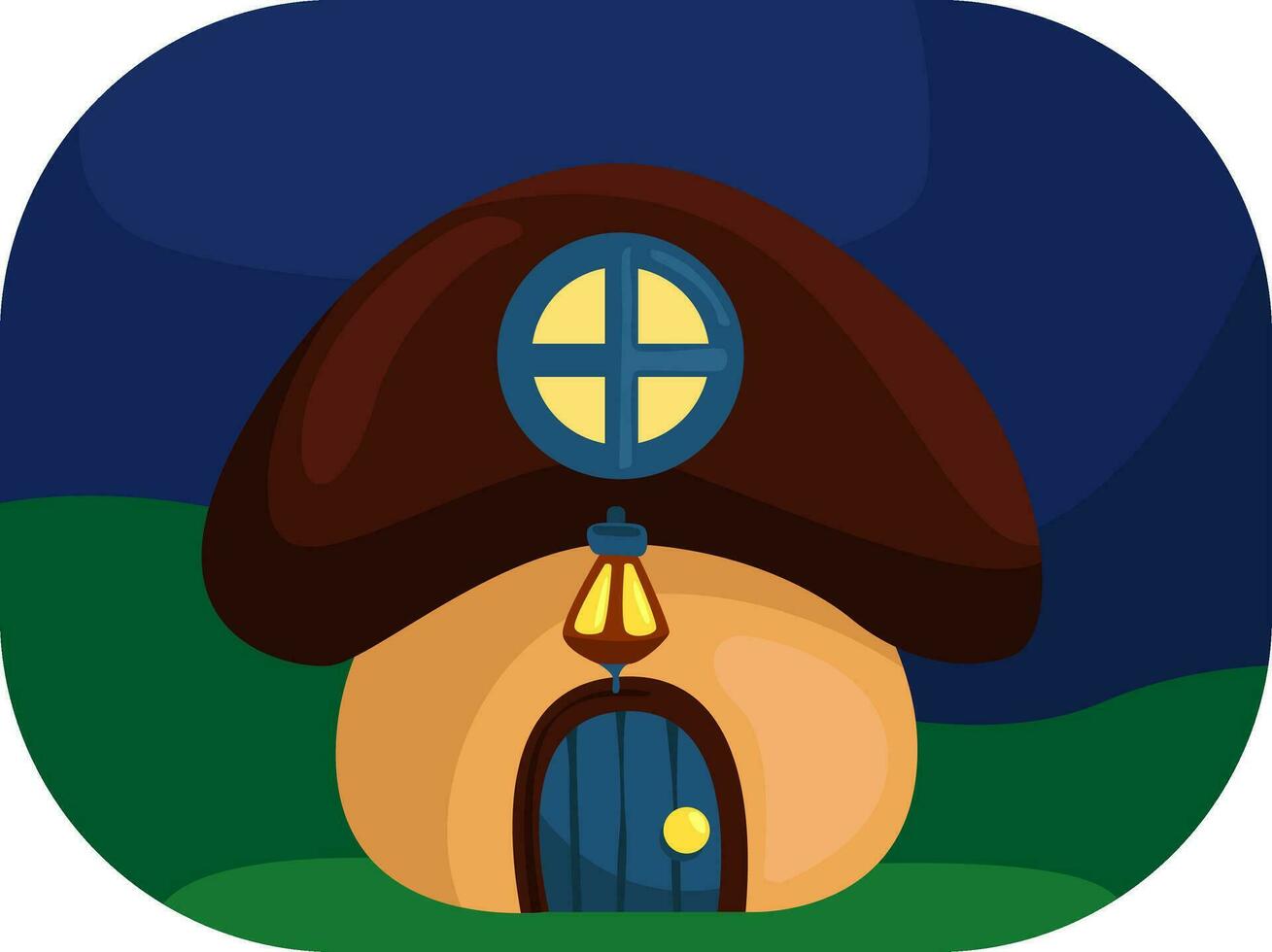 Mushroom house, illustration, vector on a white background.