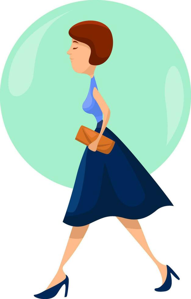 Business lady, illustration, vector on a white background.