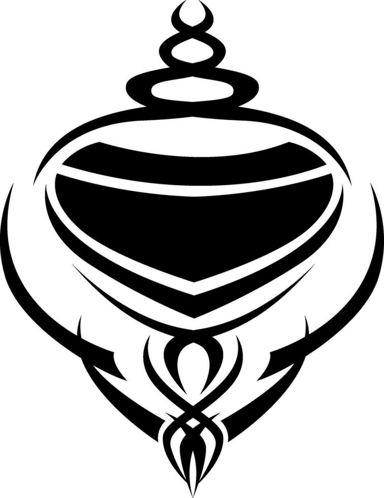 Black line art tattoo, tattoo illustration, vector on a white