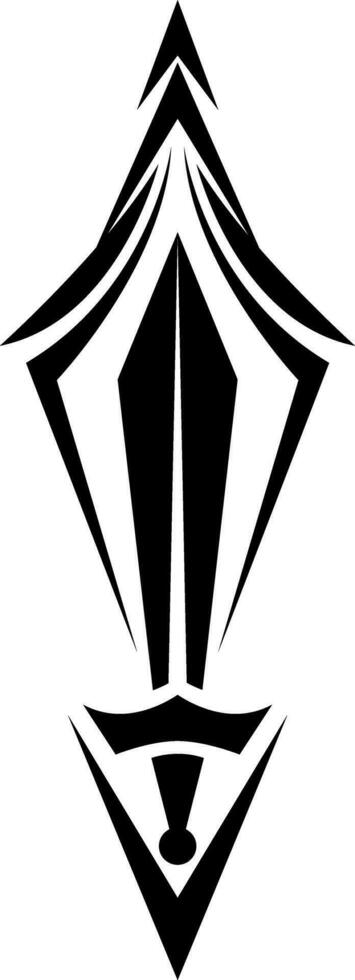 Black sword tattoo, tattoo illustration, vector on a white background.