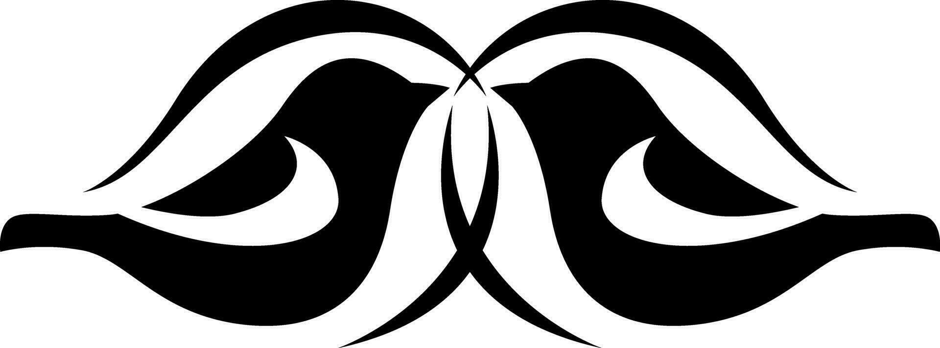 Little birds tattoo, tattoo illustration, vector on a white background.