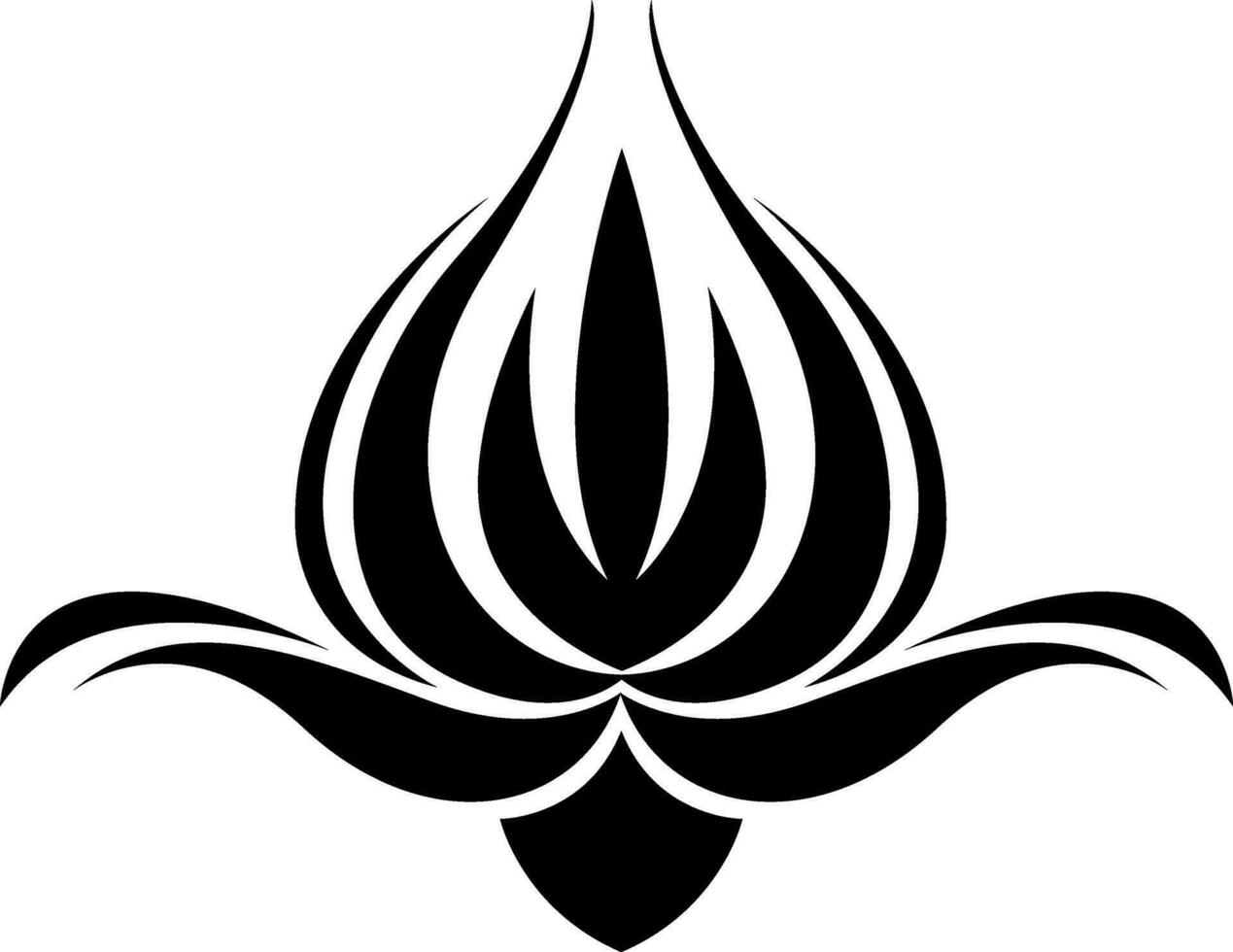 Black flower tattoo, tattoo illustration, vector on a white background.