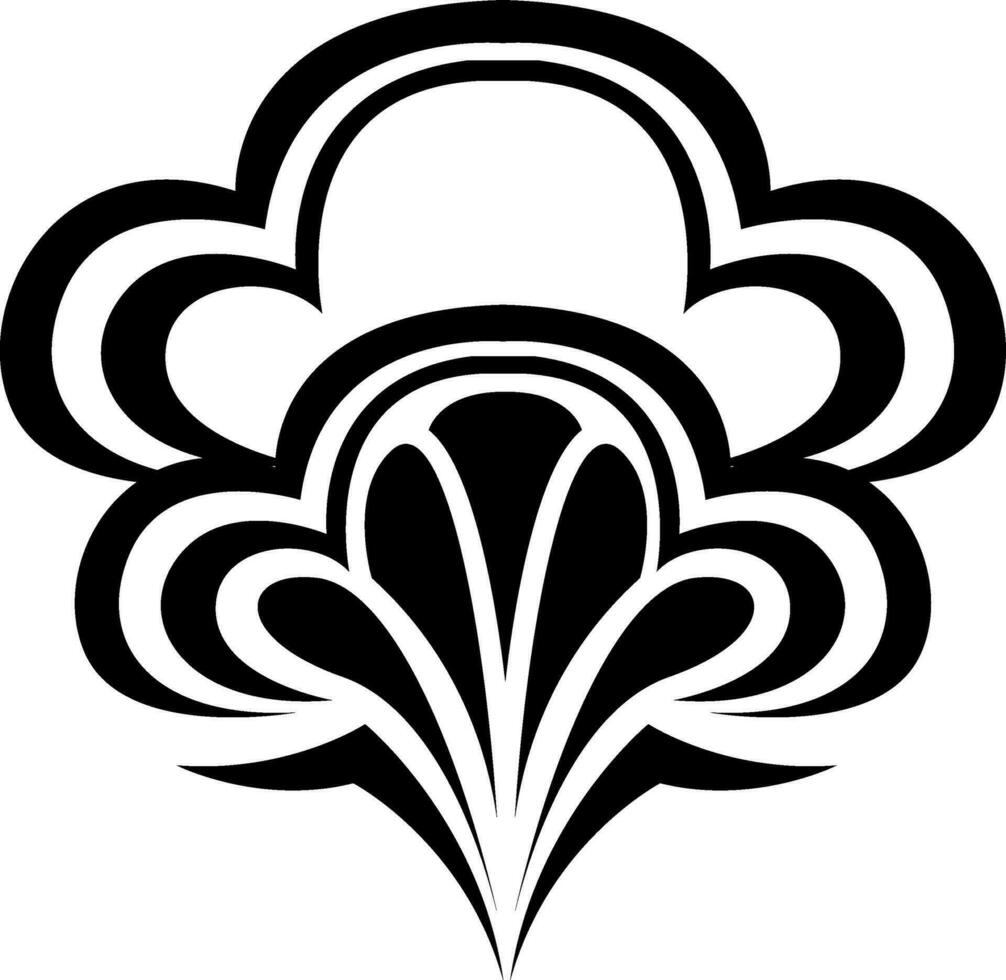 Black flower tattoo, tattoo illustration, vector on a white background.