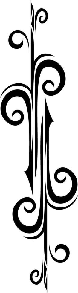 Long tattoo black, tattoo illustration, vector on a white background.