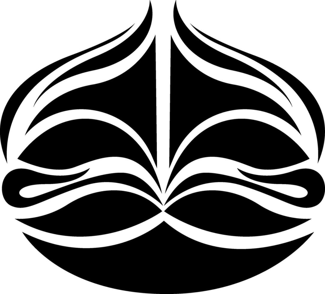 Onion black tattoo, tattoo illustration, vector on a white background.