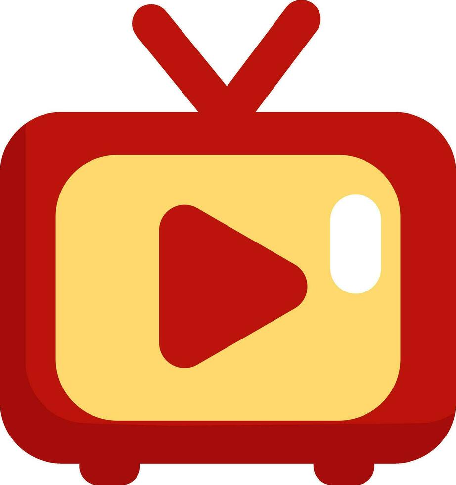 Small red tv, illustration, vector on white background.