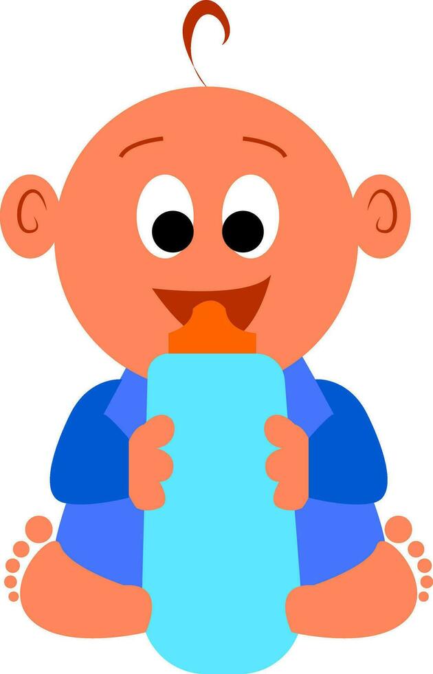 A happy baby boy, vector color illustration.