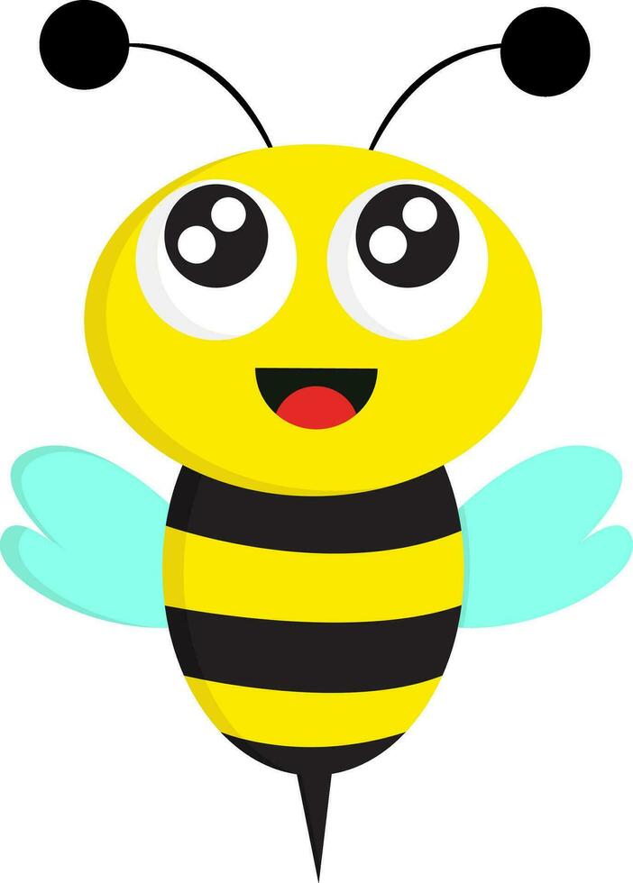 abeja, vector color ilustración.
