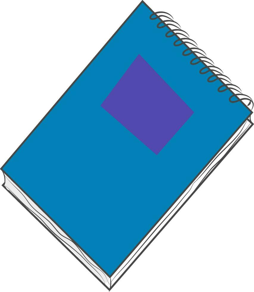 A blue notebook, vector color illustration.