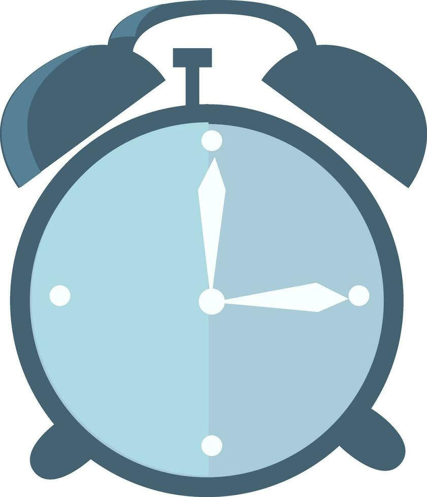 A teal colored alarm clock, vector color illustration.