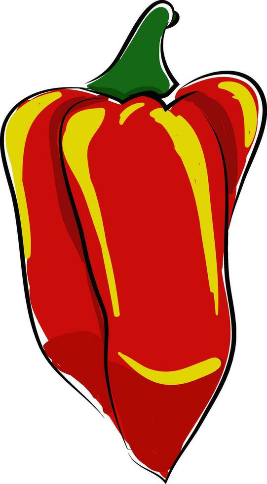 A red pepper, vector color illustration.