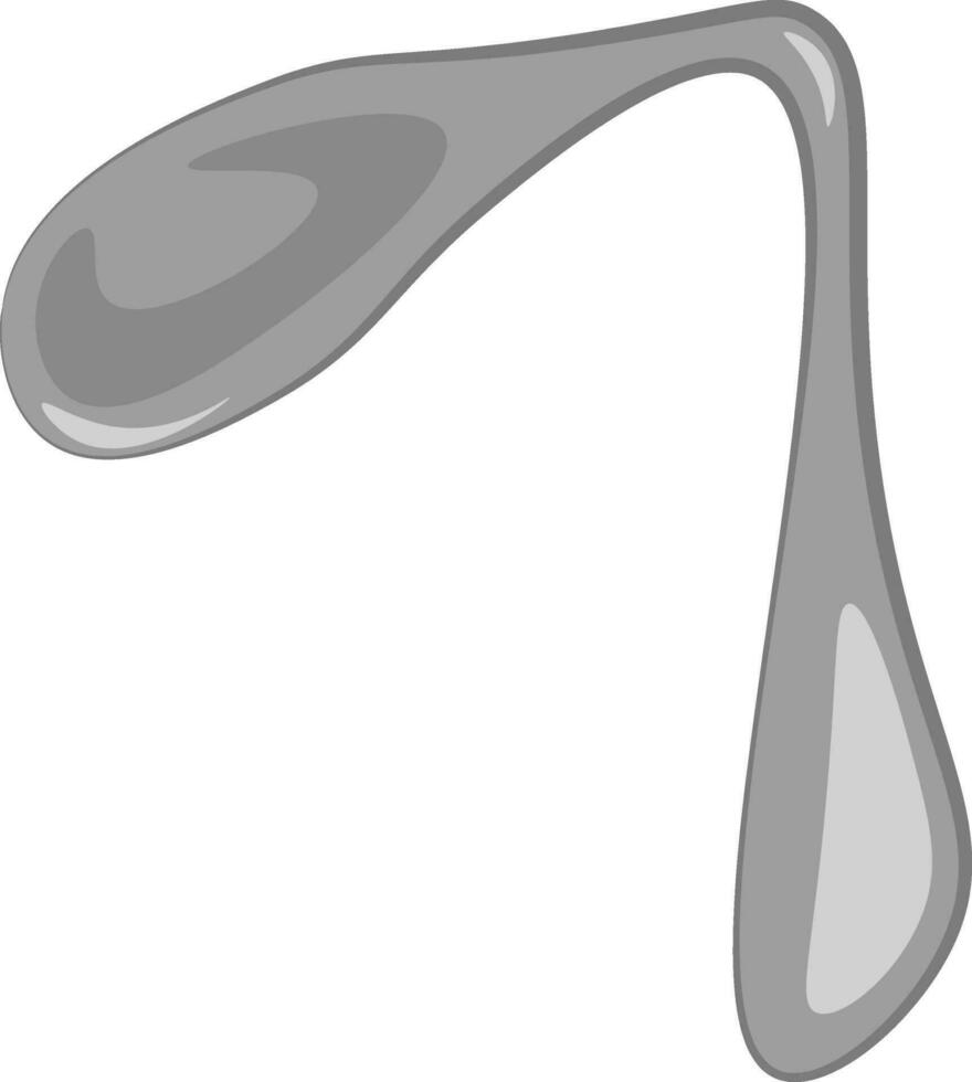 A bended spoon, vector color illustration.