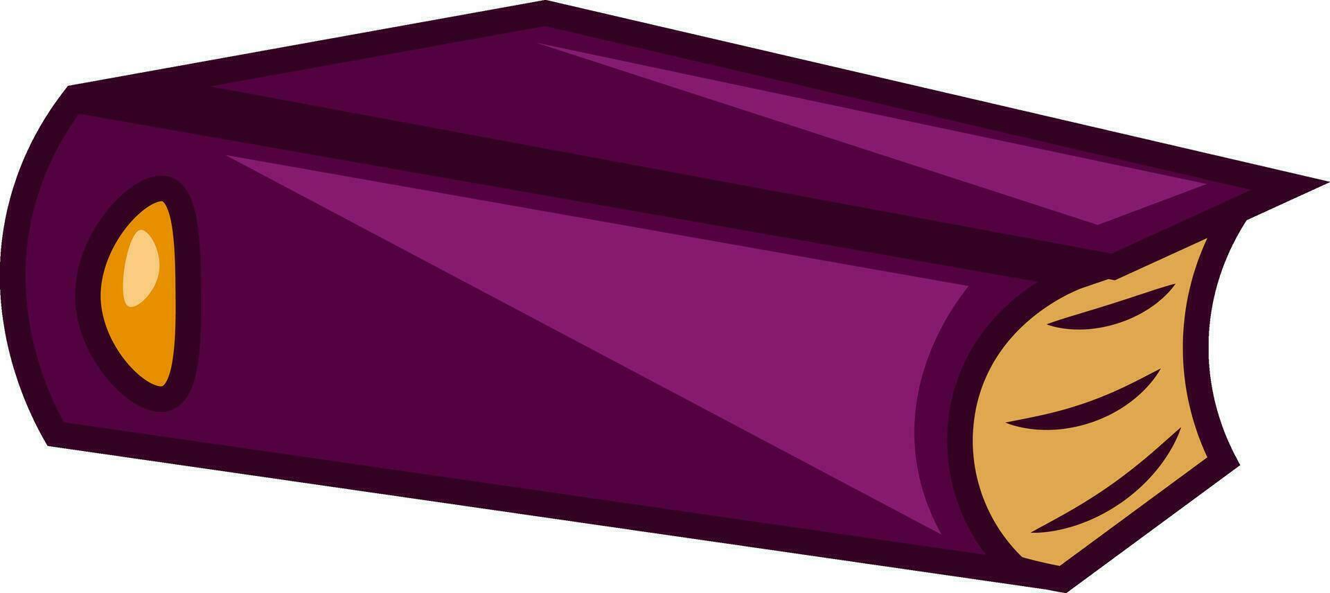 A purple book, vector color illustration.