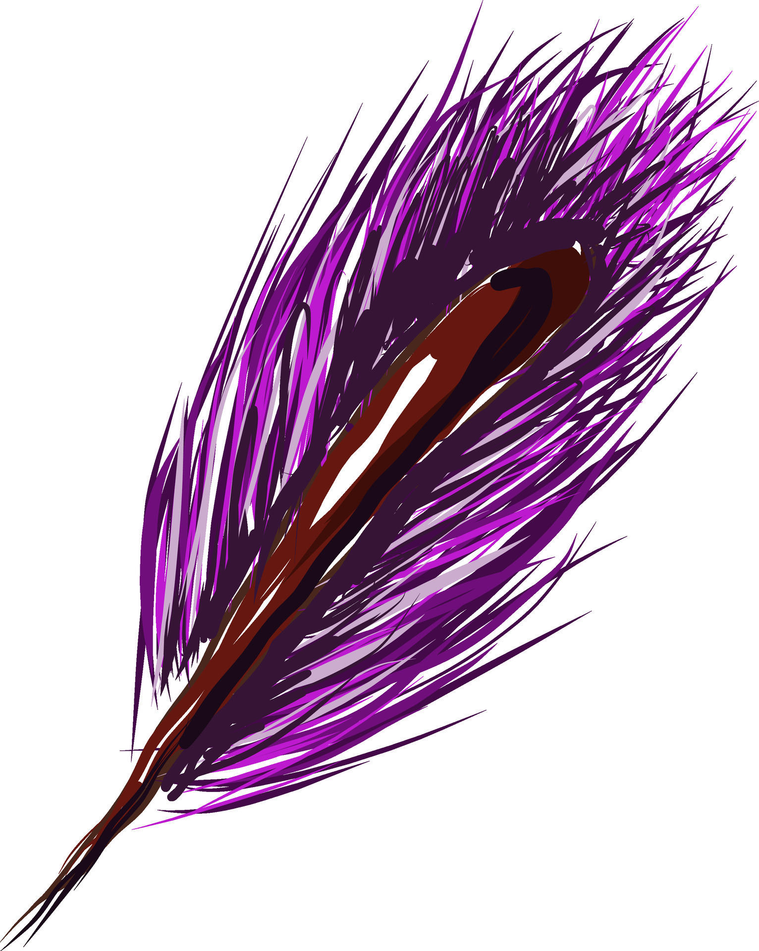 A purple feather, vector color illustration. 34512171 Vector Art at